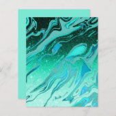 ターコイズマーブルグリッターのスクラップブック背景用紙 (正面/裏面)