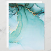 ターコイズマーブル抽象芸術スクラップブック紙 (正面/裏面)