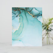 ターコイズマーブル抽象芸術スクラップブック紙 (スタンド正面)