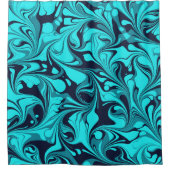 ターコイズマーブル シャワーカーテン (正面)