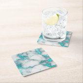 ターコイズマーブル スクエアペーパーコースター (インサイチュ)