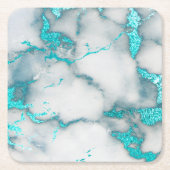 ターコイズマーブル スクエアペーパーコースター (正面)