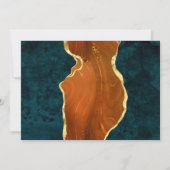 ターコイズマーブル、バーントオレンジ＆ゴールドアゲート　出欠連絡お願いします 招待状 (裏面)