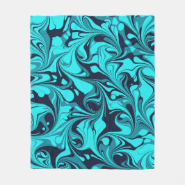 ターコイズマーブル フリースブランケット