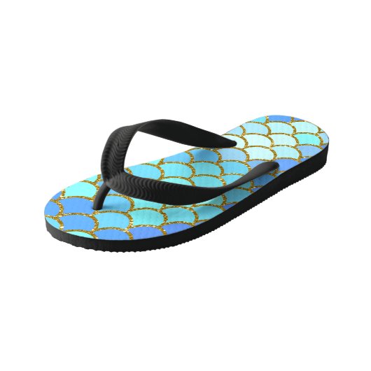 ターコイズマーメイドはかりで測 キッズビーチサンダル (アングル)
