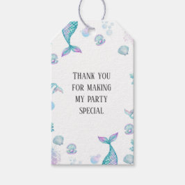 ターコイズマーメイドをテーマにした誕生日パーティー ギフトタグ