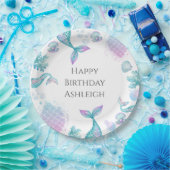 ターコイズマーメイドをテーマにした誕生日パーティー ペーパープレート (パーティー)