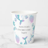 ターコイズマーメイドをテーマにした誕生日パーティー 紙コップ (裏面)