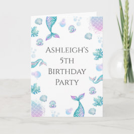 ターコイズマーメイドをテーマにした誕生日 招待状