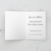 ターコイズマーメイドをテーマにした誕生日 招待状 (内部)