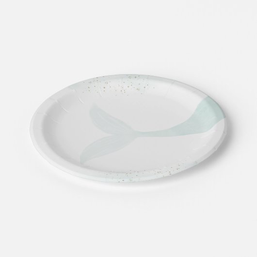 ターコイズマーメイドガールバースデーパーティー ペーパープレート (アングル)