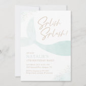 ターコイズマーメイドガールバースデーパーティー 招待状 (正面)