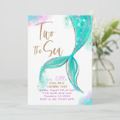 ターコイズマーメイドパーティー2海2番目の誕生日 招待状 (スタンド正面)