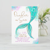 ターコイズマーメイド1st誕生日ワンダーザシー 招待状 (スタンド正面)