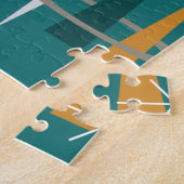 ターコイズミッドセンチュリーモダン ジグソーパズル (側面)