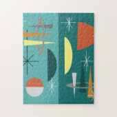 ターコイズミッドセンチュリーモダン ジグソーパズル (縦)