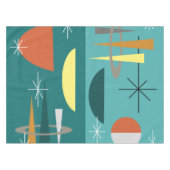 ターコイズミッドセンチュリーモダン テーブルクロス (正面(横))