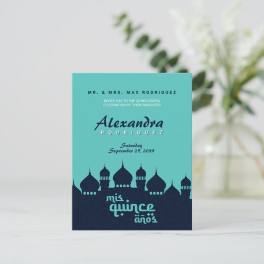 ターコイズミッドナイトブルーアラビアンナイツキンセアニラ ポストカード (スタンド正面)