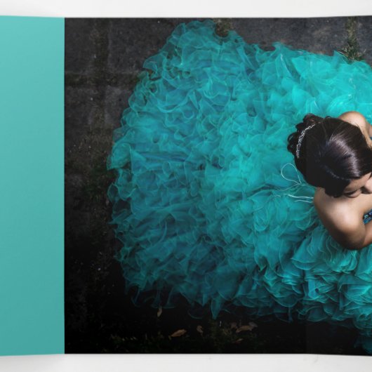 ターコイズミッドナイトブルーアラビアンナイツキンセアニラ 三つ折り招待状 (内部中)