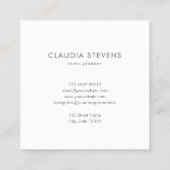 ターコイズミニマリスト水彩大理石パターン スクエア名刺 (裏面)