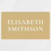 ターコイズミニマルテラコッタ名前をカスタムするスクール ラベル (デザイン2)