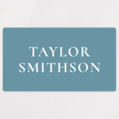 ターコイズミニマルテラコッタ名前をカスタムするスクール ラベル (デザイン1)