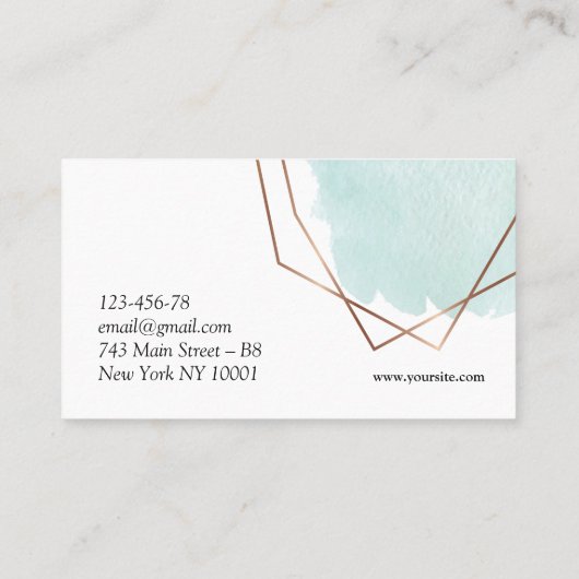 ターコイズミニマルモダンリストウォーター色 名刺 (裏面)
