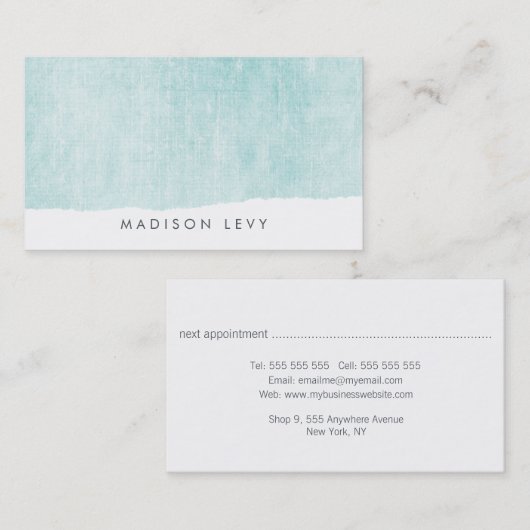 ターコイズミニマル動揺してリストカード 予約カード (正面/裏面)