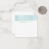 ターコイズミニマル動揺してリスト破れノートカード ノートカード (正面/裏面インサイチュ)