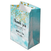 ターコイズミニマル書感謝していはギフト ミディアムペーパーバッグ (正面アングル)
