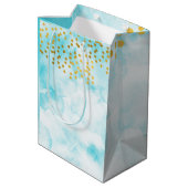 ターコイズミニマル書感謝していはギフト ミディアムペーパーバッグ (裏面アングル)