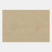 ターコイズミントグリーンラインフェイクブラウン素朴クラフト ラッピングペーパーシート (正面3)