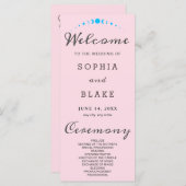 ターコイズムーンフェイズソフトピンク結婚式 プログラム (正面/裏面)