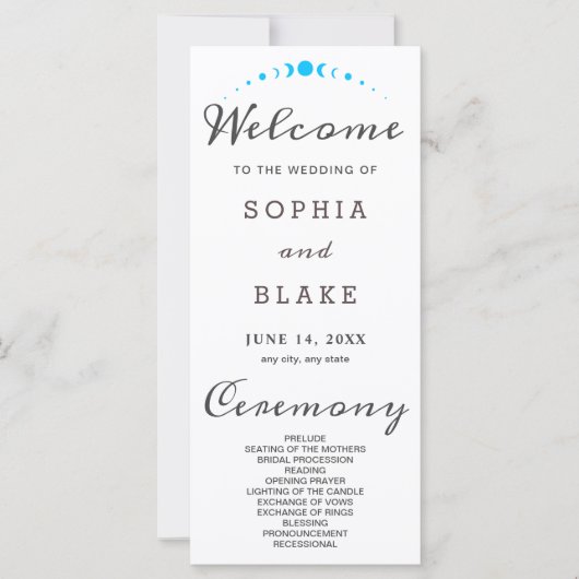 ターコイズムーンフェイズホワイト結婚式 プログラム (正面)