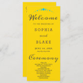 ターコイズムーンフェイズ金ゴールド結婚式 プログラム (正面/裏面)