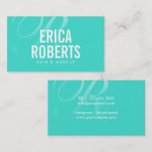 ターコイズメイクアップアーティスト美しいサロン モダン 名刺 (正面/裏面)