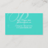 ターコイズメイクアップアーティスト美しいサロン モダン 名刺 (裏面)