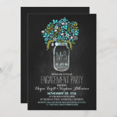 ターコイズメイスンジャールシャルボード婚約パーティ 招待状 (正面/裏面)