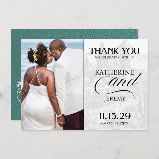 ターコイズメキシコパスポート サンキューカード (正面/裏面)