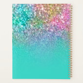 ターコイズメグラデーションイカラフルドグリッターモノグラム プランナー手帳 (裏面)