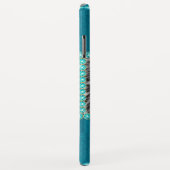 ターコイズメタリックキャット、ラインパーソナライズされたストーン Case-Mate iPhoneケース (裏面/右)