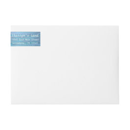 ターコイズメール |青いティール（緑がかった色）の静かな水の筆遣い ラップアラウンドラベル