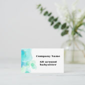 ターコイズモダンとホワイトベビーシッター 名刺 (スタンド正面)