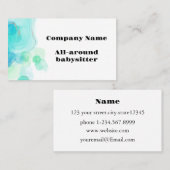 ターコイズモダンとホワイトベビーシッター 名刺 (正面/裏面)