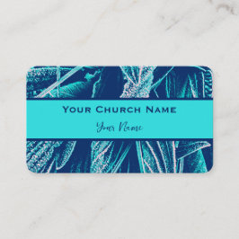 ターコイズモダンアンドブルー自然カスタム教会 コーリングカード