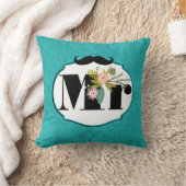 ターコイズモダンシャルトリュースダマスクウェディング クッション (ブランケット)