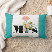 ターコイズモダンシャルトリュースダマスクウェディング ランバークッション (ブランケット)