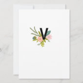 ターコイズモダンシャルトリュースダマスクウェディング 招待状 (裏面)