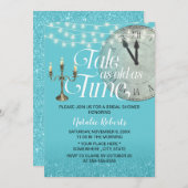 ターコイズモダンタールアズオールドアスタイムブライダルシャワー 招待状 (正面/裏面)