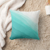 ターコイズモダンティール（緑がかった色）波水色抽象芸術 クッション (ブランケット)